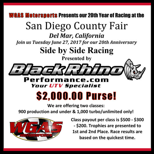 WGAS Motorsports & Black Rhino Performance Presents SXS Racing At Del Mar