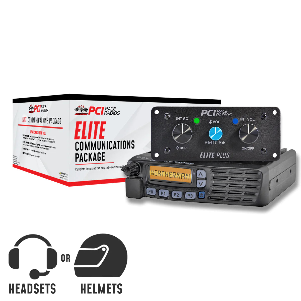 PCI Race Radios Elite Communications 2 Seat Package Radio/Intercom w/Headsets