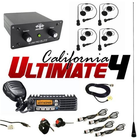 PCI Race Radios California Ultimate 4 Seat Package Radio/Intercom w/Helmet Kits