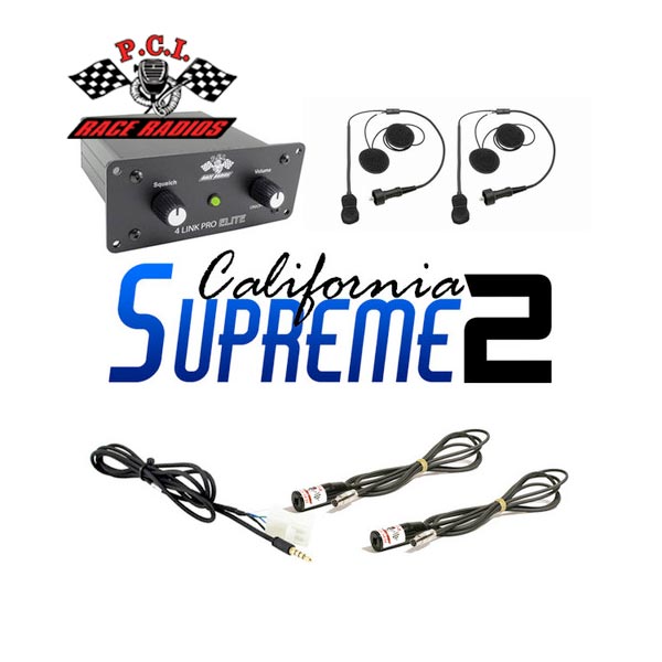 PCI Race Radios California Supreme 2 Seat Intercom Package w/Helmet Kits