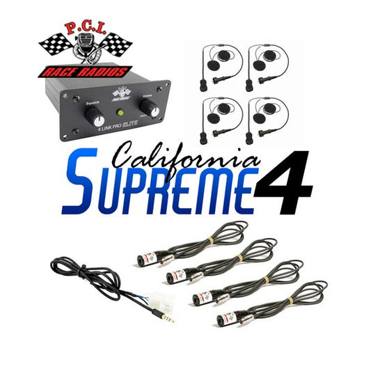 PCI Race Radios California Supreme 4 Seat Intercom Package w/Helmet Kits