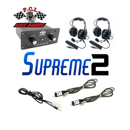 PCI Race Radios Supreme 2 Seat Intercom Package w/Helmets