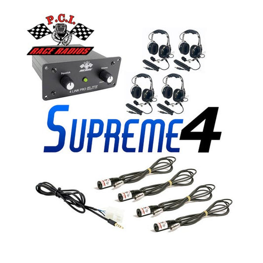 PCI Race Radios Supreme 4 Seat Intercom Package w/Helmets