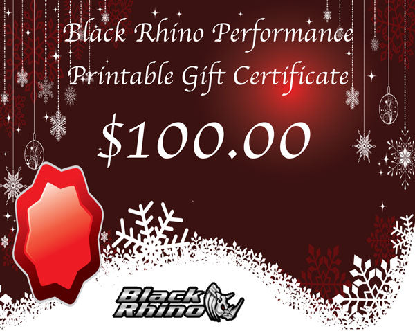 Black Rhino Performance Printable Gift Certificates