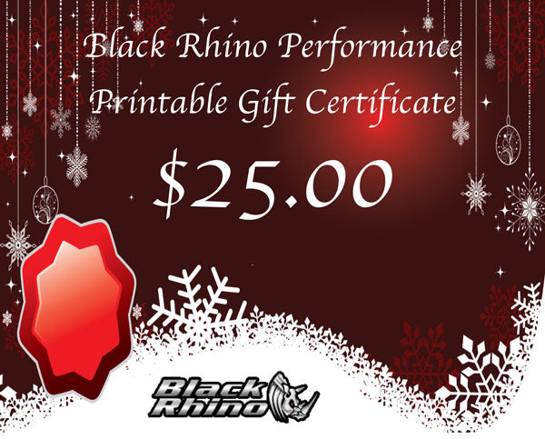Black Rhino Performance Printable Gift Certificates